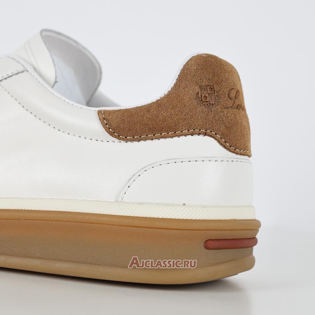 New Loro Piana Tennis Walk Sneaker Leather "White Brown" FAO9334-1000 Shoes