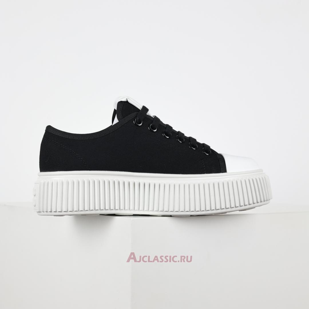 New Miu Miu Platform Canvas Sneaker "Black White" 5E726D_77T_F0002_F_005-2 Shoes