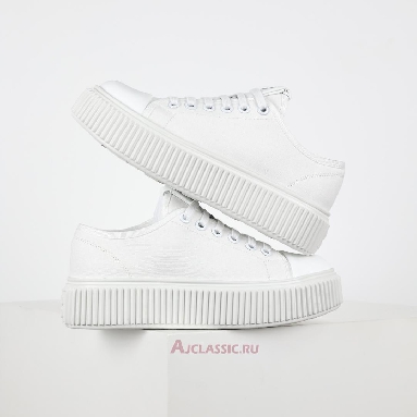 Buy Miu Miu Platform Canvas Sneaker White Fashion White 5E187D_3AQN_F0009_F_005-2 Quality Reps Replicas Shoes