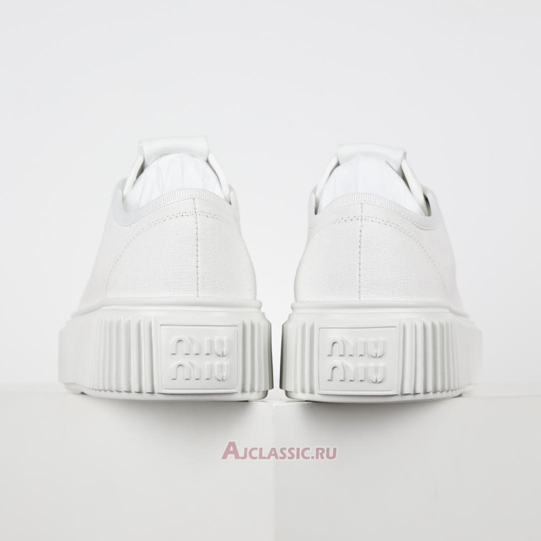 New Miu Miu Platform Canvas Sneaker "White Fashion" 5E187D_3AQN_F0009_F_005-2 Shoes