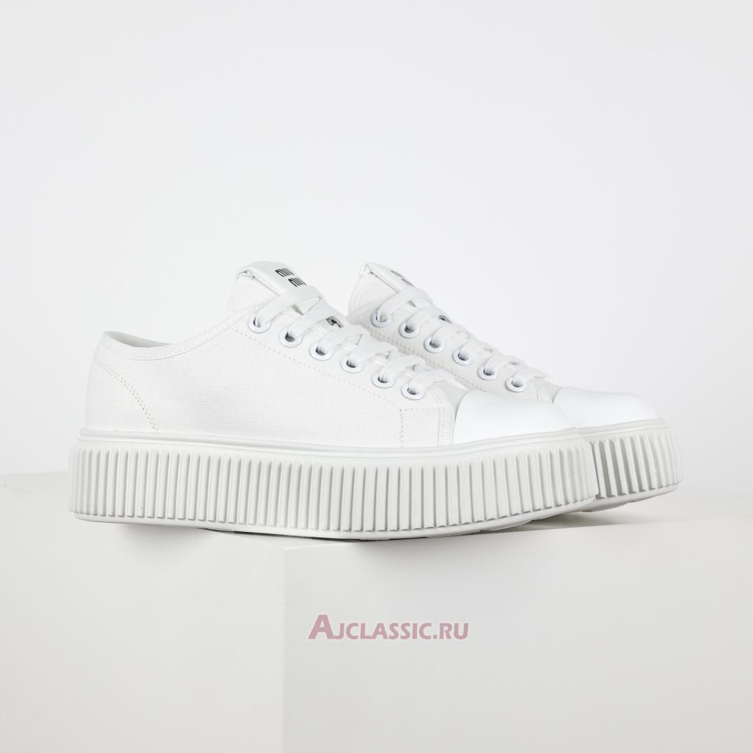 New Miu Miu Platform Canvas Sneaker "White Fashion" 5E187D_3AQN_F0009_F_005-2 Shoes