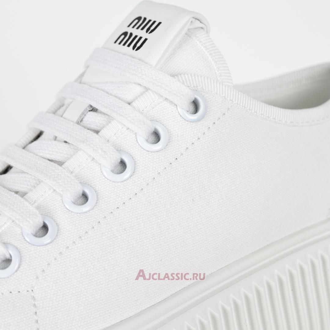 New Miu Miu Platform Canvas Sneaker "White Fashion" 5E187D_3AQN_F0009_F_005-2 Shoes