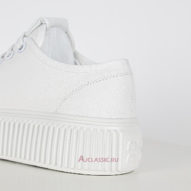 Buy Miu Miu Platform Canvas Sneaker White Fashion White 5E187D_3AQN_F0009_F_005-2 Quality Reps Replicas Shoes