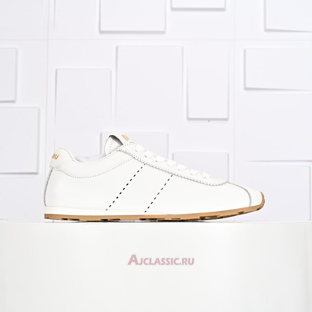 New Miu Miu Plume Nappa Leather Sneaker "Ivory" 5E114E_038_F0304_F_005 Shoes