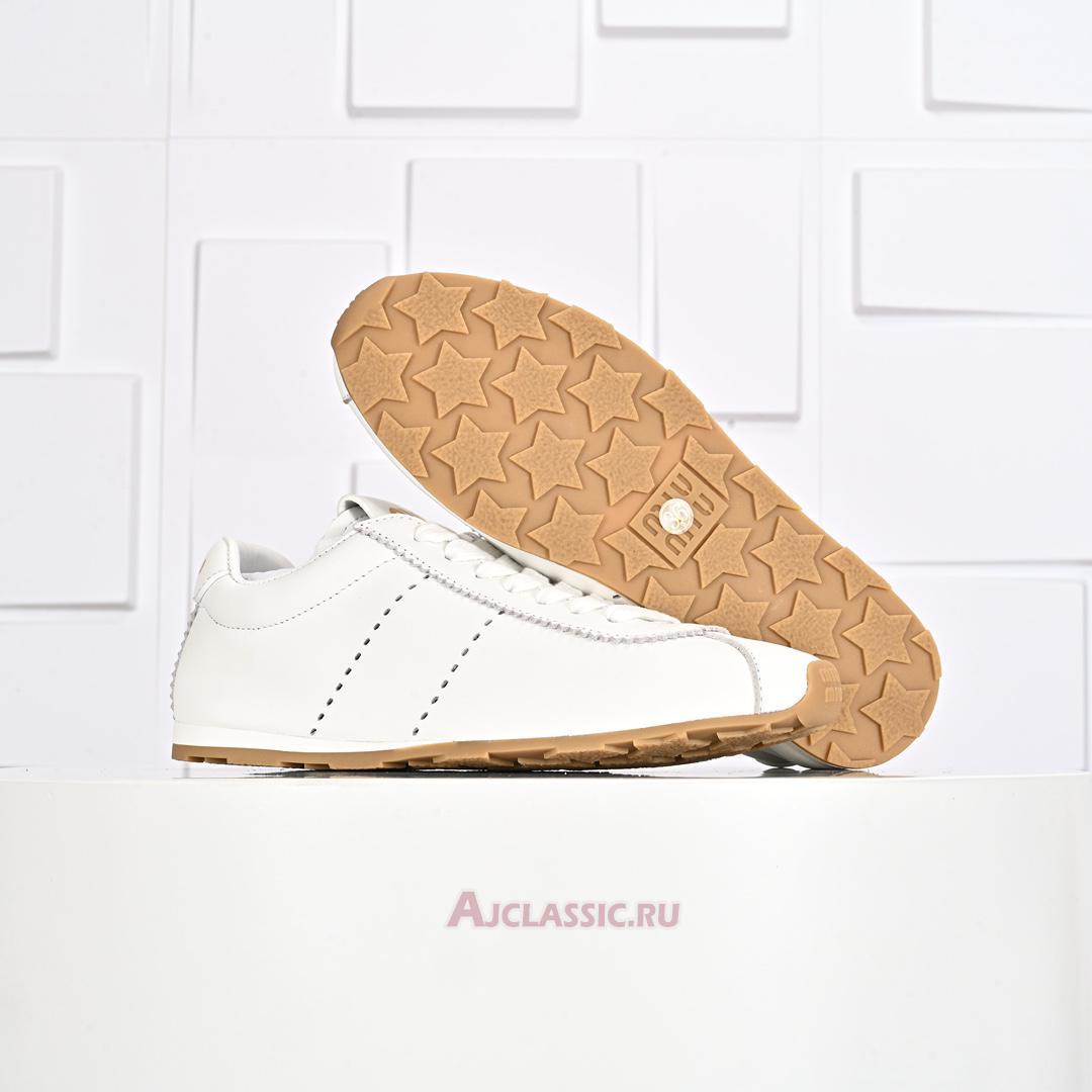New Miu Miu Plume Nappa Leather Sneaker "Ivory" 5E114E_038_F0304_F_005 Shoes