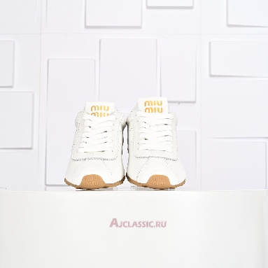 Buy Miu Miu Plume Nappa Leather Sneaker Ivory White 5E114E_038_F0304_F_005 Quality Reps Replicas Shoes
