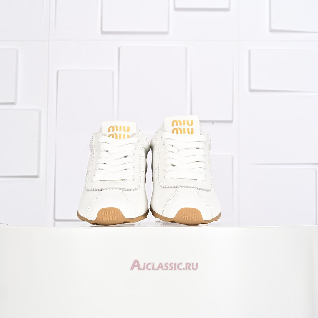 New Miu Miu Plume Nappa Leather Sneaker "Ivory" 5E114E_038_F0304_F_005 Shoes