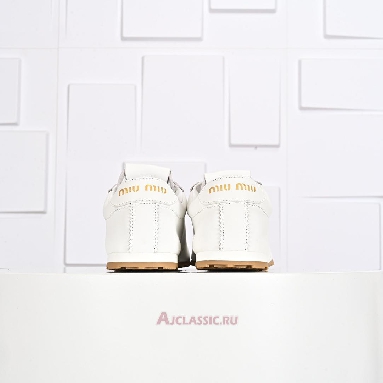 Buy Miu Miu Plume Nappa Leather Sneaker Ivory White 5E114E_038_F0304_F_005 Quality Reps Replicas Shoes