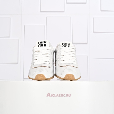 Buy Miu Miu Plume Nappa Leather Sneaker White Gum White 5E114E_038_F0304_F_005-2 Quality Reps Replicas Shoes