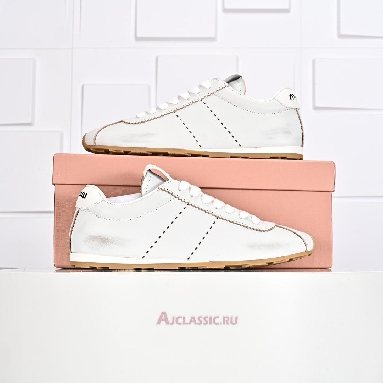 Buy Miu Miu Plume Nappa Leather Sneaker White Gum White 5E114E_038_F0304_F_005-2 Quality Reps Replicas Shoes
