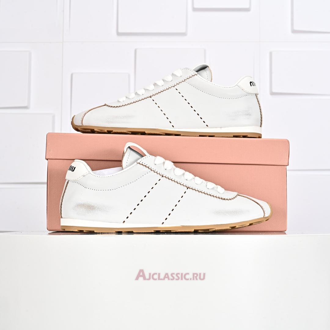 New Miu Miu Plume Nappa Leather Sneaker "White Gum" 5E114E_038_F0304_F_005-2 Shoes