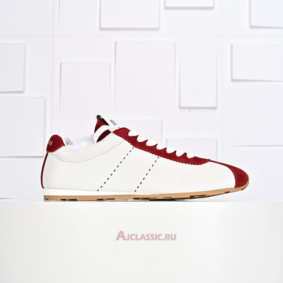 New Miu Miu Plume Nappa Sneaker "White Red" 5E114E_3LP9_F0YHV_F_005 Shoes