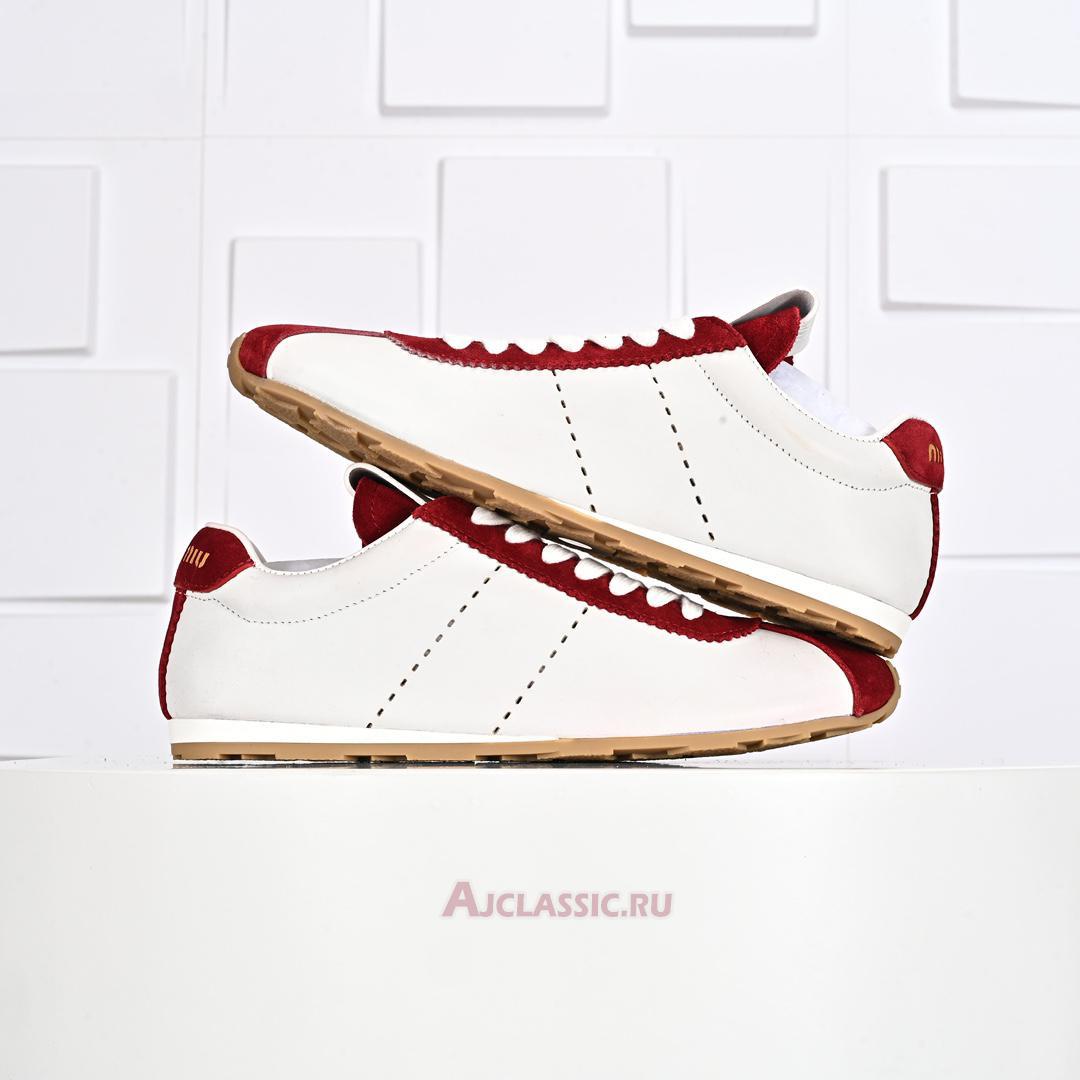New Miu Miu Plume Nappa Sneaker "White Red" 5E114E_3LP9_F0YHV_F_005 Shoes