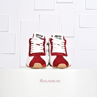 Buy Miu Miu Plume Nappa Sneaker White Red White 5E114E_3LP9_F0YHV_F_005 Quality Reps Replicas Shoes