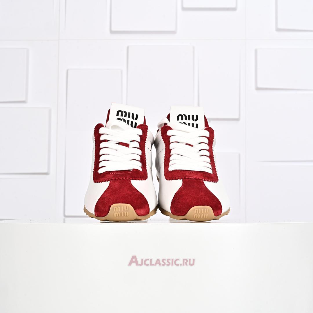 New Miu Miu Plume Nappa Sneaker "White Red" 5E114E_3LP9_F0YHV_F_005 Shoes