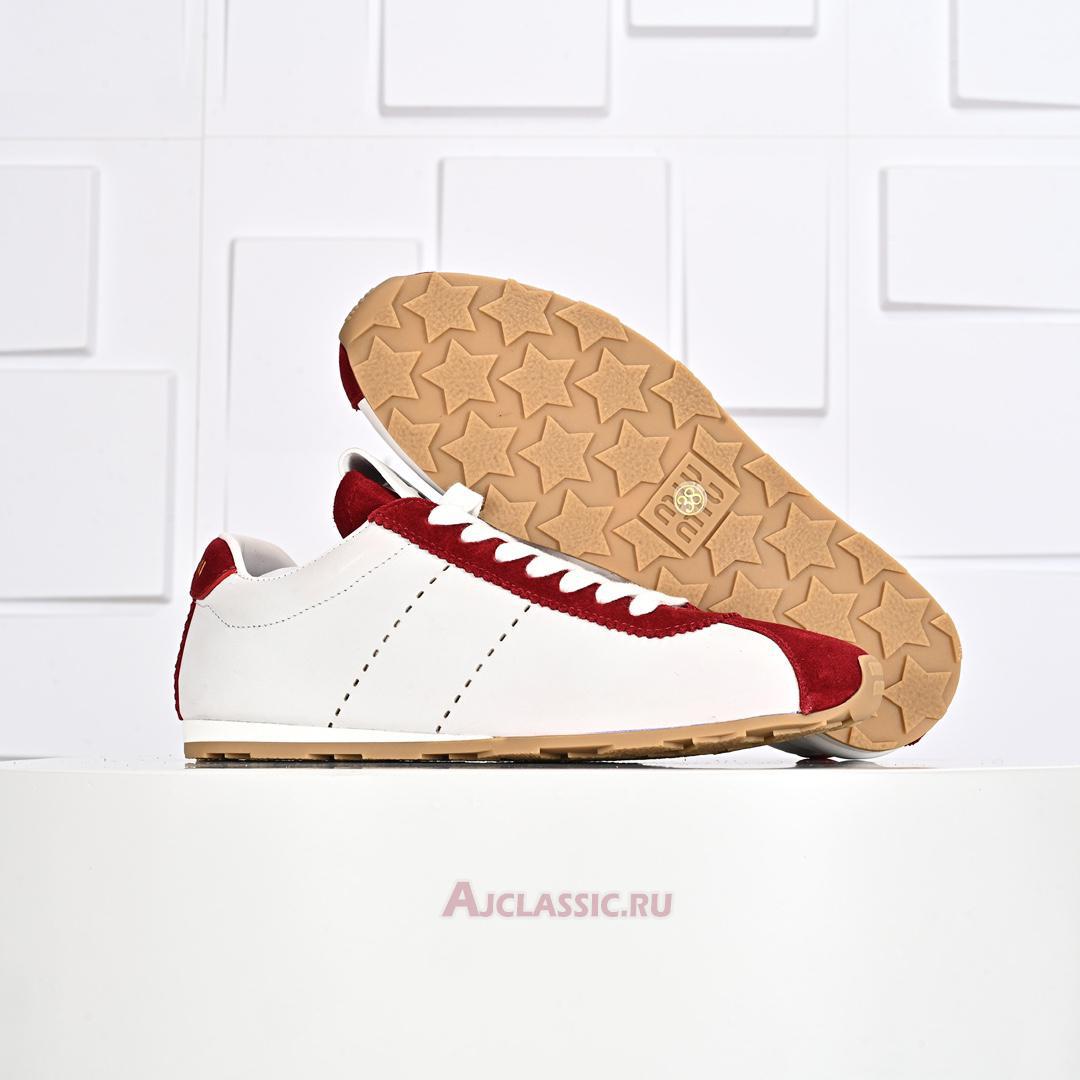 New Miu Miu Plume Nappa Sneaker "White Red" 5E114E_3LP9_F0YHV_F_005 Shoes