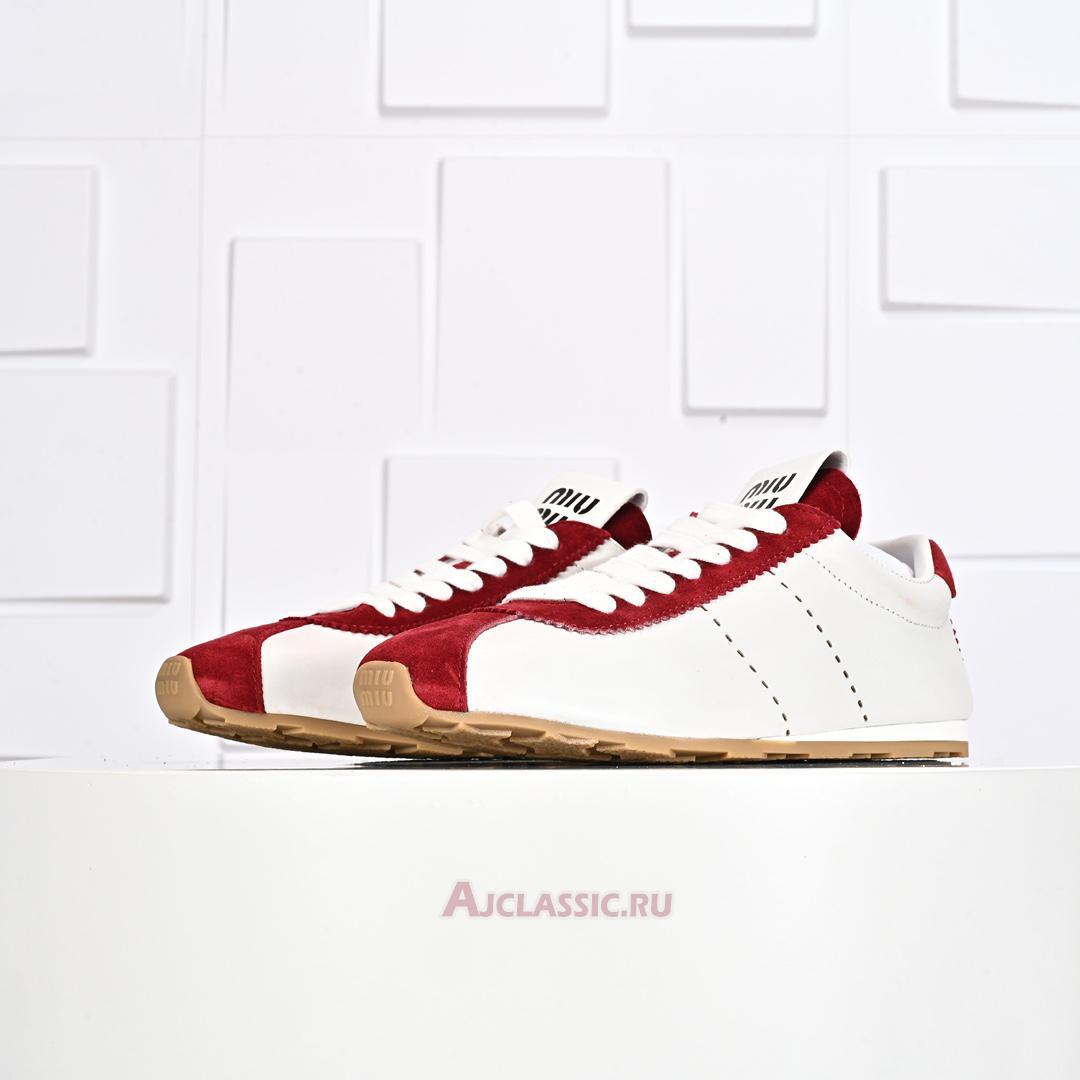 New Miu Miu Plume Nappa Sneaker "White Red" 5E114E_3LP9_F0YHV_F_005 Shoes