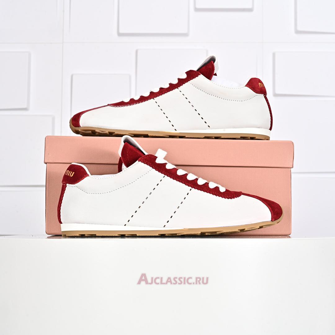 New Miu Miu Plume Nappa Sneaker "White Red" 5E114E_3LP9_F0YHV_F_005 Shoes