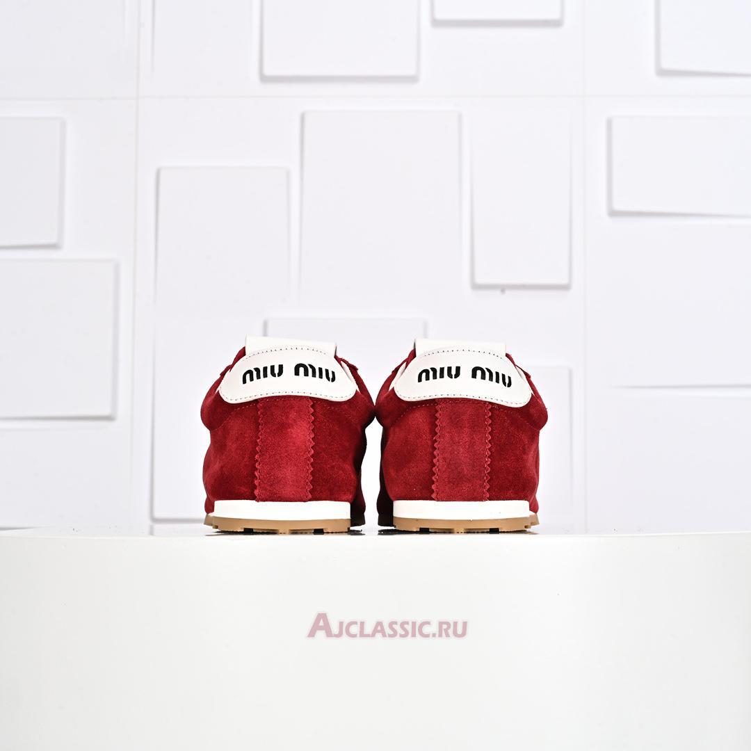 New Miu Miu Plume Suede Sneaker "Scarlet" 5E114E_054_F0D56_F_005 Shoes