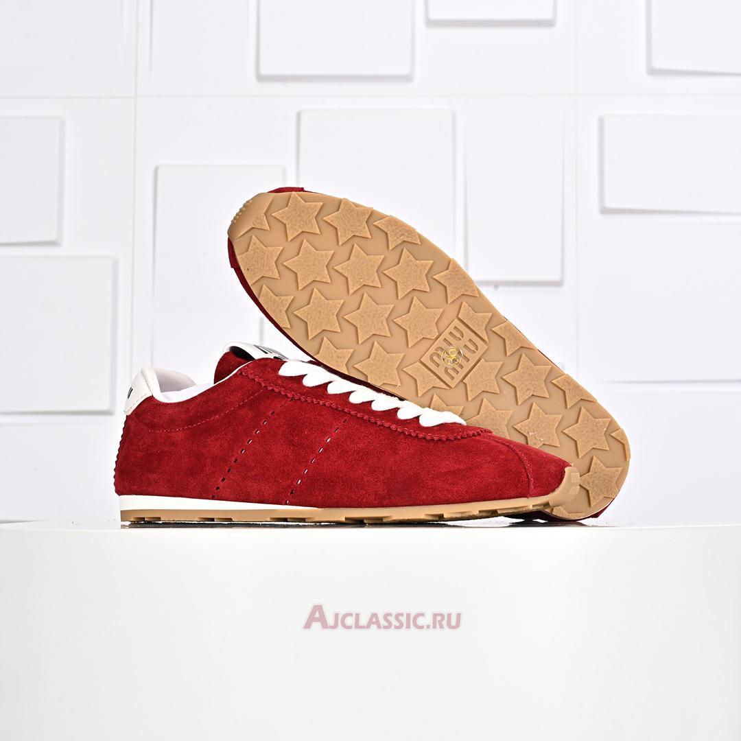 New Miu Miu Plume Suede Sneaker "Scarlet" 5E114E_054_F0D56_F_005 Shoes