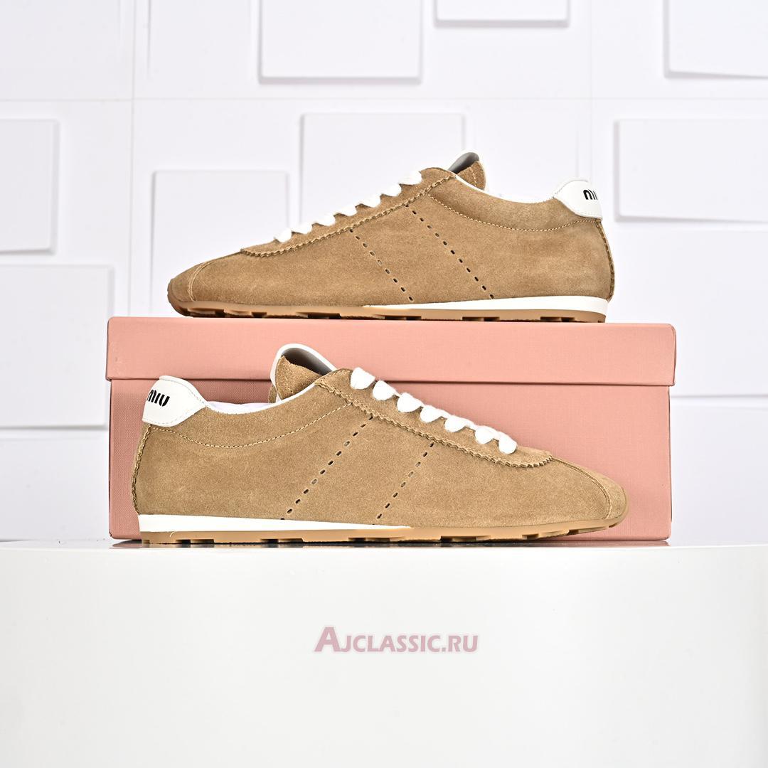 New Miu Miu Plume Suede Sneaker "Desert Brown" 5E114E_054_F0F24_F_005-2 Shoes