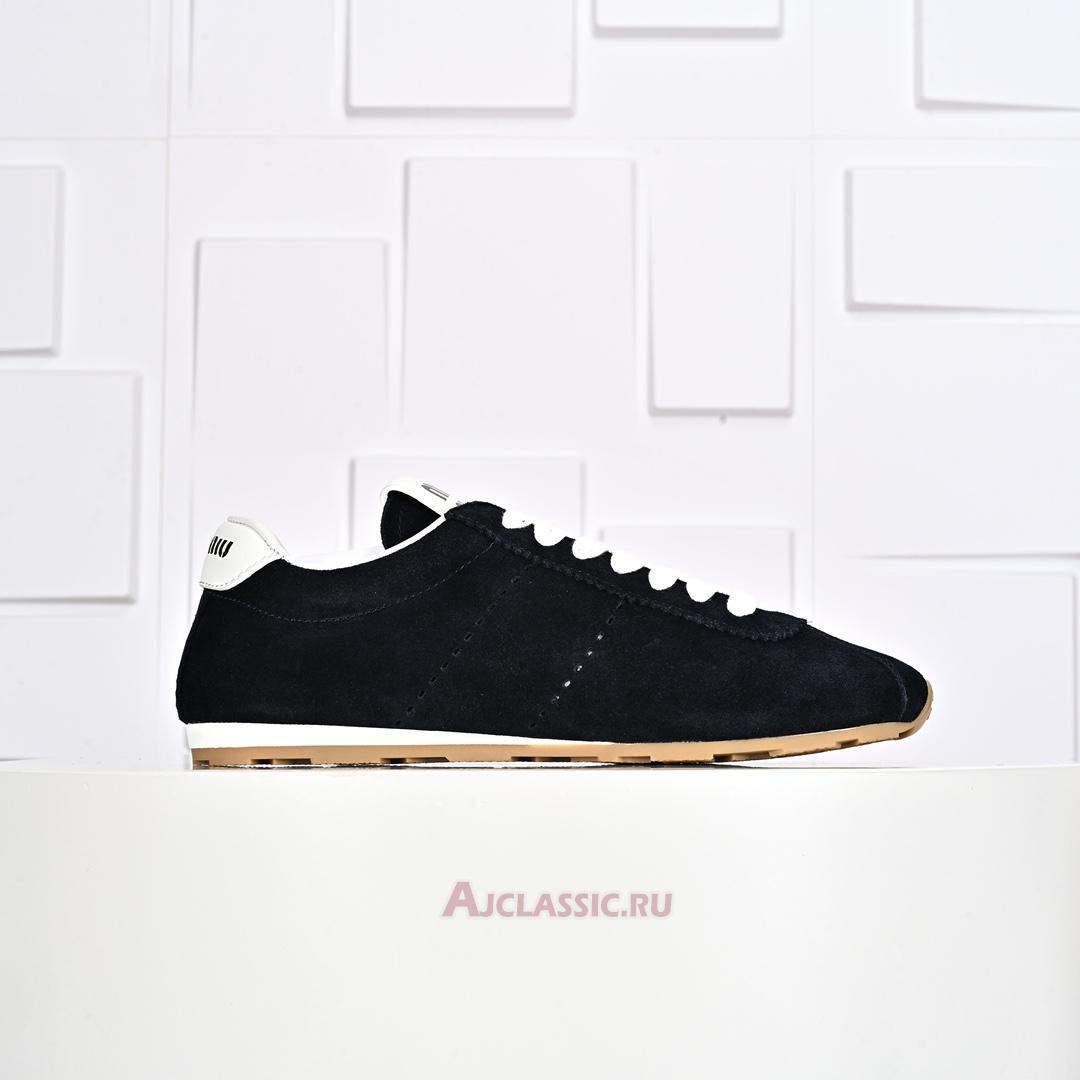 New Miu Miu Plume Suede Sneaker "Black Gum" 5E114E_054_F0008_F_005-2 Shoes