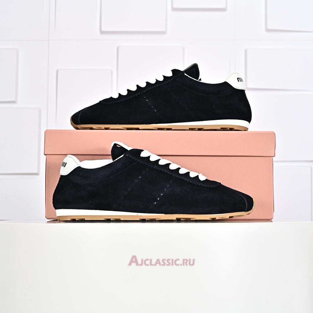 New Miu Miu Plume Suede Sneaker "Black Gum" 5E114E_054_F0008_F_005-2 Shoes