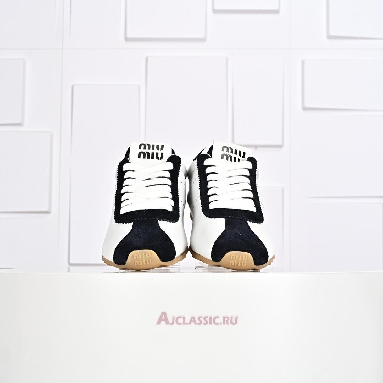Buy Miu Miu Plume Nappa Leather and Suede Sneaker White Blue White 5E114E_3LP9_F0UB0_F_005 Quality Reps Replicas Shoes