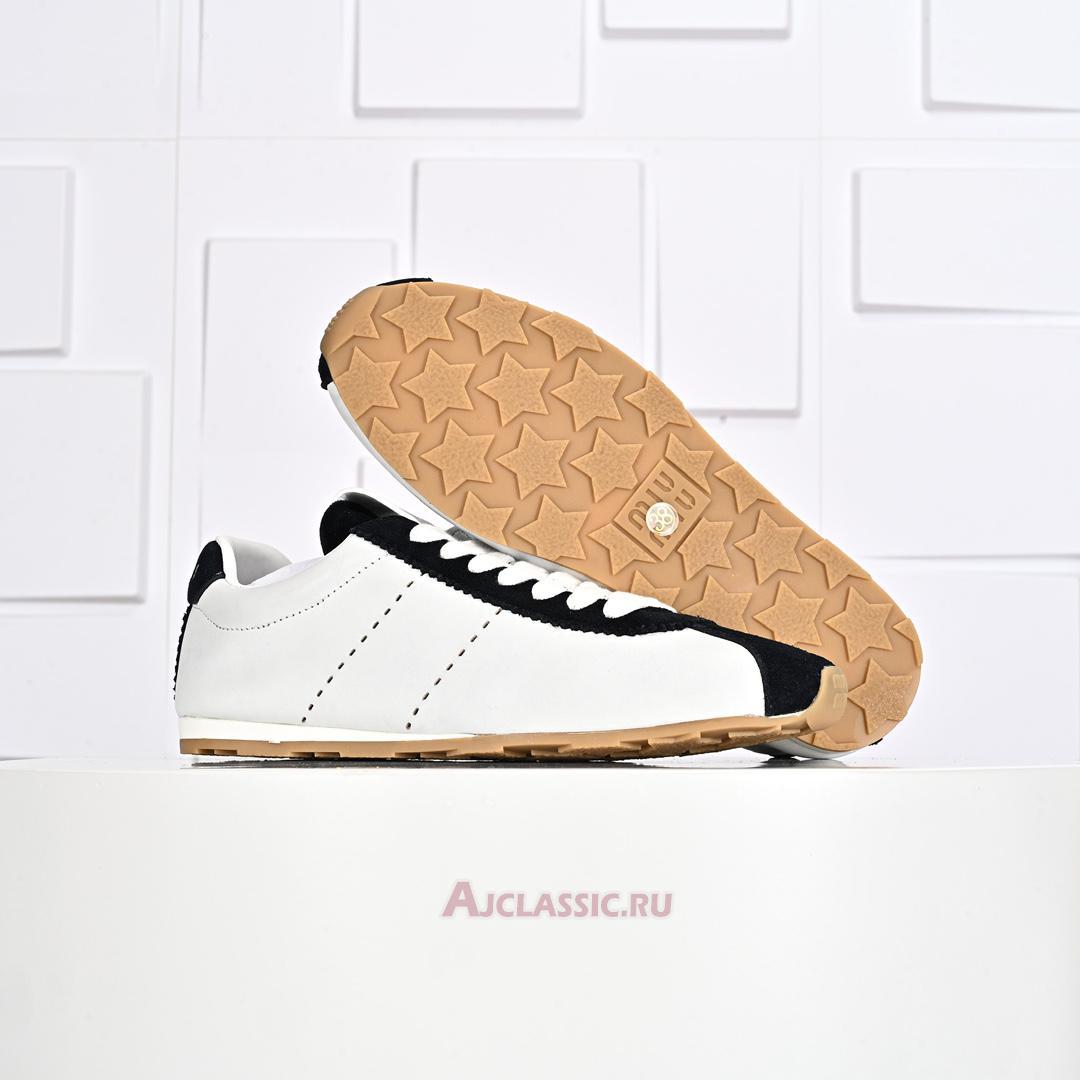 New Miu Miu Plume Nappa Leather and Suede Sneaker "White Blue" 5E114E_3LP9_F0UB0_F_005 Shoes