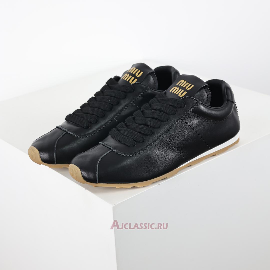 New Miu Miu Plume Nappa Leather Sneaker "Black" 5E114E_038_F0002_F_005-2 Shoes