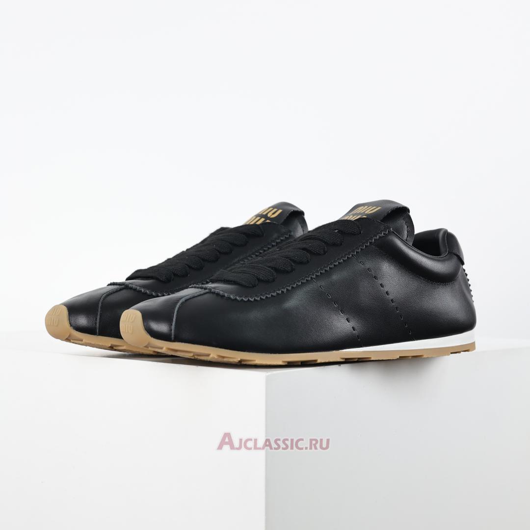 New Miu Miu Plume Nappa Leather Sneaker "Black" 5E114E_038_F0002_F_005-2 Shoes