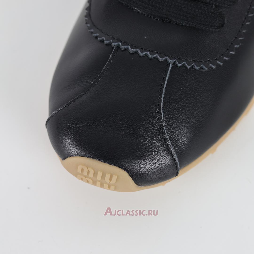 New Miu Miu Plume Nappa Leather Sneaker "Black" 5E114E_038_F0002_F_005-2 Shoes
