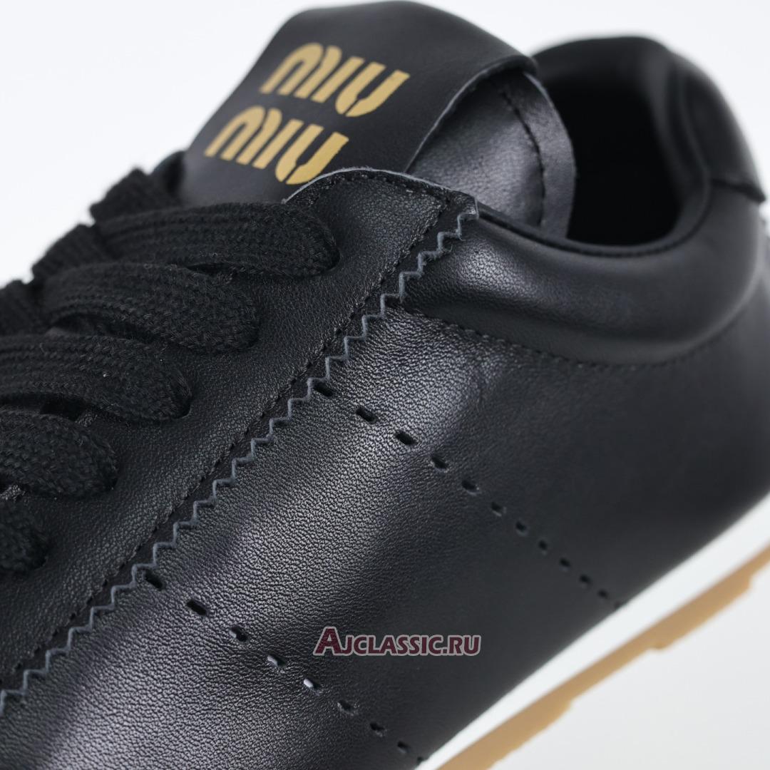 New Miu Miu Plume Nappa Leather Sneaker "Black" 5E114E_038_F0002_F_005-2 Shoes