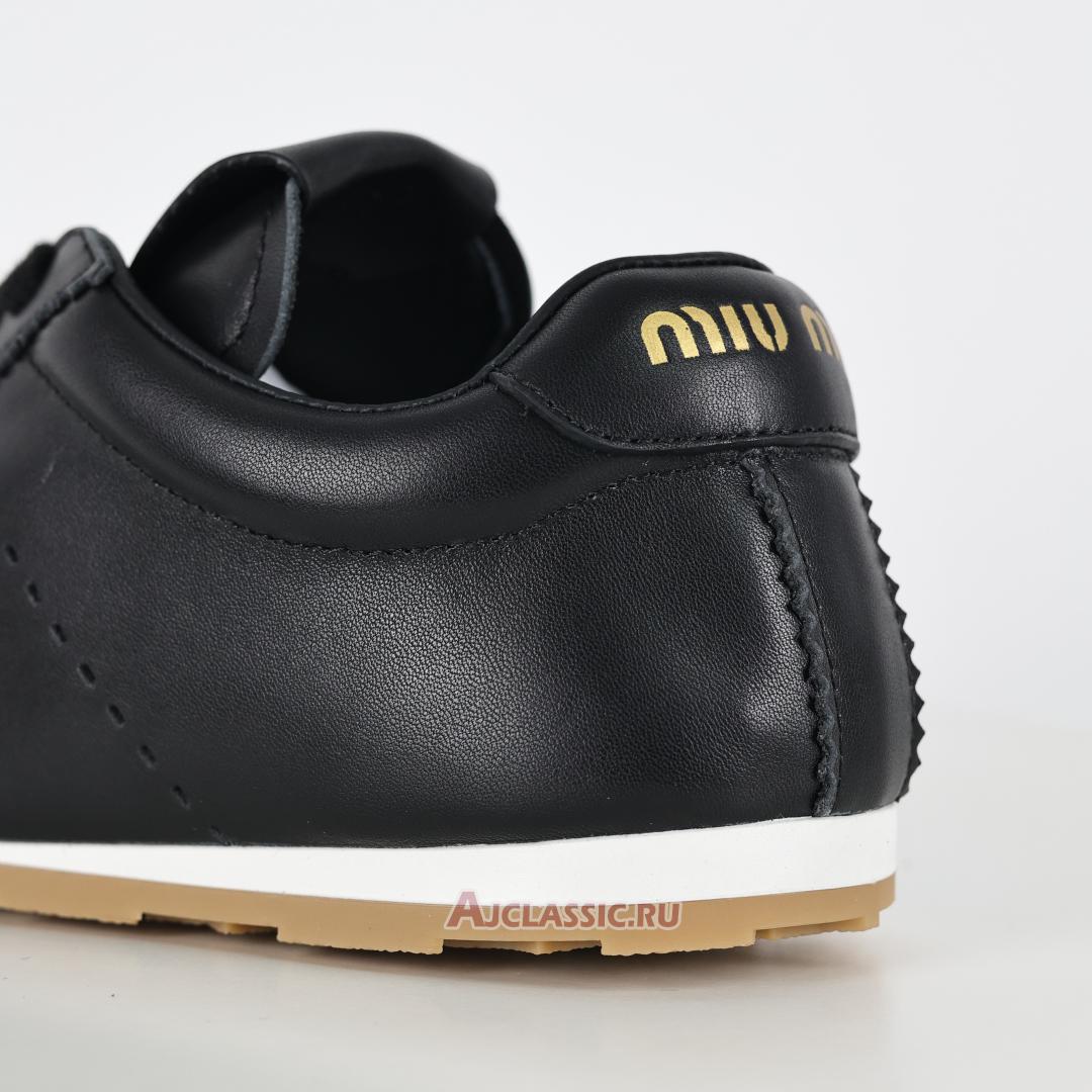 New Miu Miu Plume Nappa Leather Sneaker "Black" 5E114E_038_F0002_F_005-2 Shoes