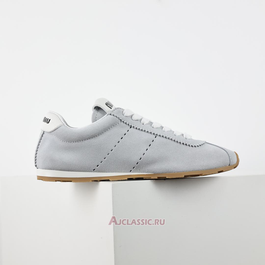 New Miu Miu Plume Suede Sneaker "Light Blue" 5E114E_054_F0012_F_005 Shoes