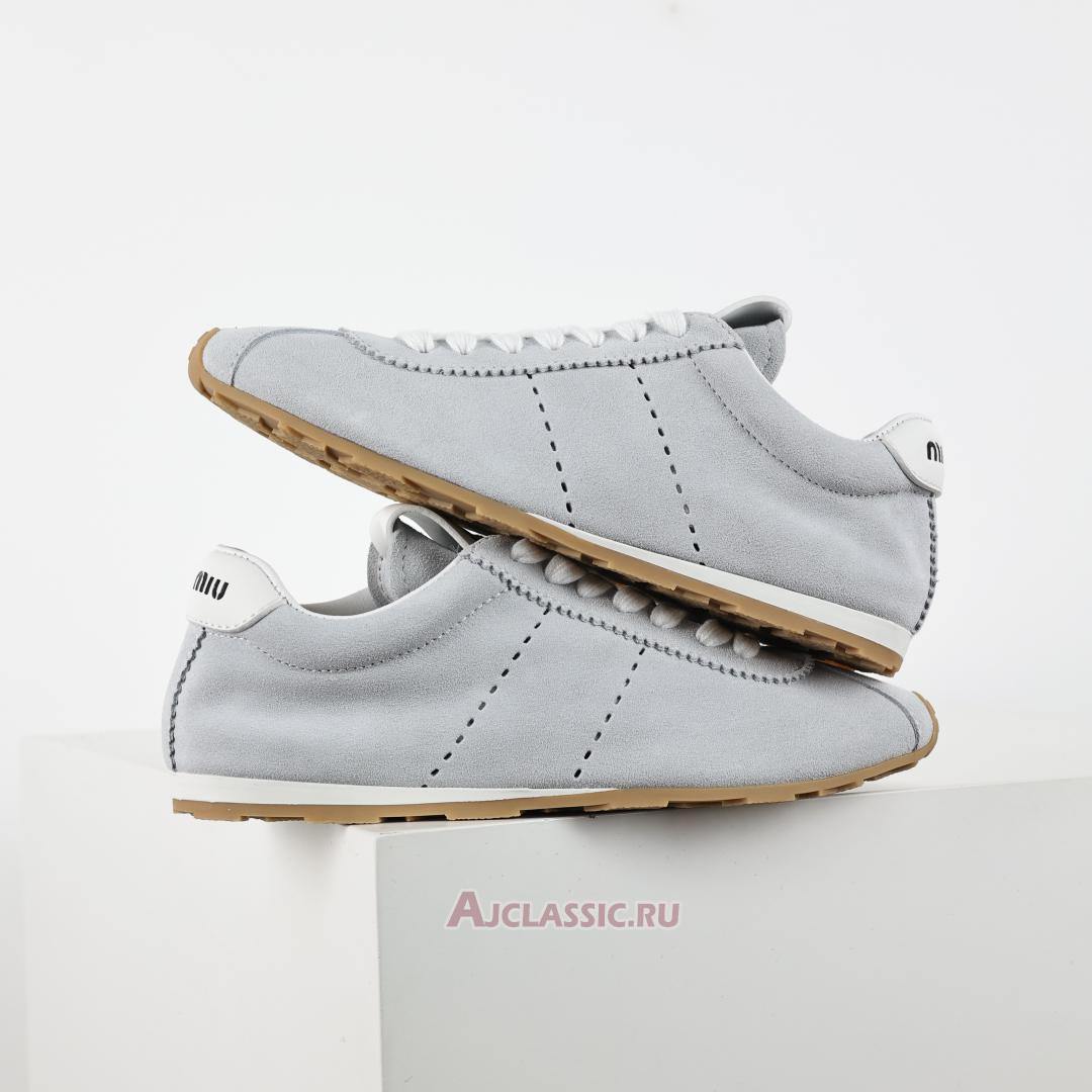 New Miu Miu Plume Suede Sneaker "Light Blue" 5E114E_054_F0012_F_005 Shoes