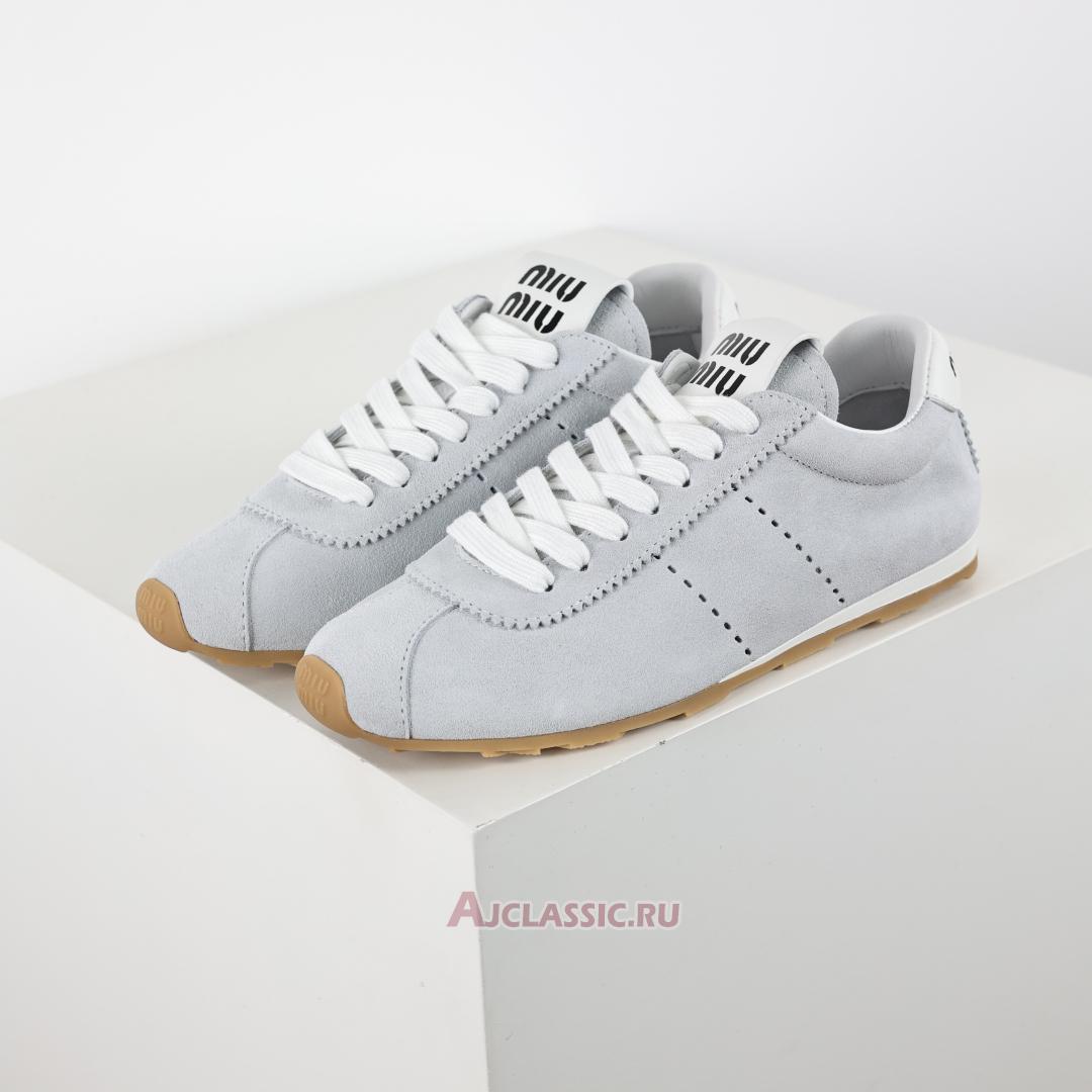 New Miu Miu Plume Suede Sneaker "Light Blue" 5E114E_054_F0012_F_005 Shoes