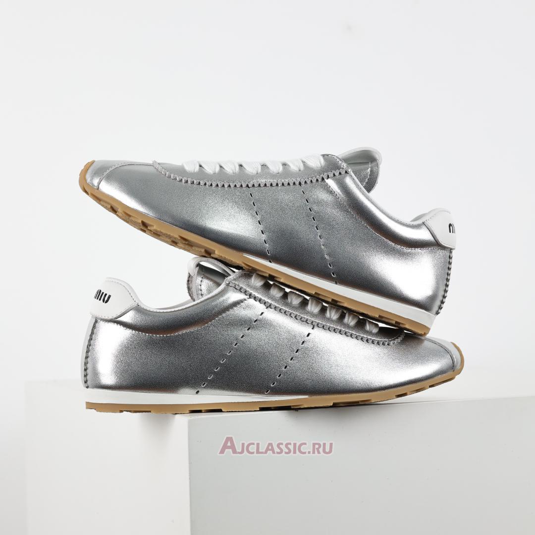 New Miu Miu Plume Mordore Sneaker "Silver" 5E114E_XQL_F0118_F_005 Shoes