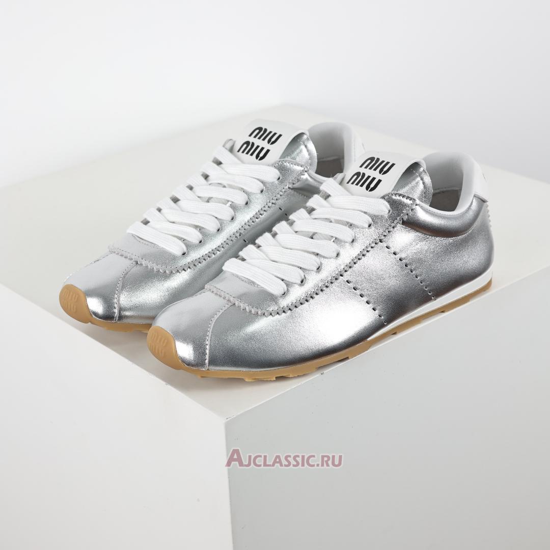 New Miu Miu Plume Mordore Sneaker "Silver" 5E114E_XQL_F0118_F_005 Shoes
