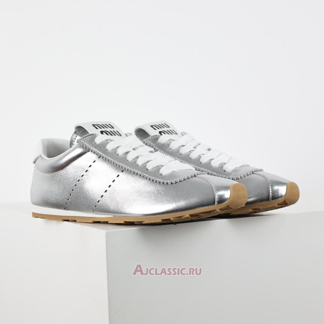 New Miu Miu Plume Mordore Sneaker "Silver" 5E114E_XQL_F0118_F_005 Shoes