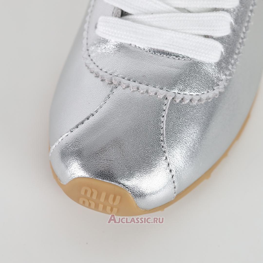 New Miu Miu Plume Mordore Sneaker "Silver" 5E114E_XQL_F0118_F_005 Shoes