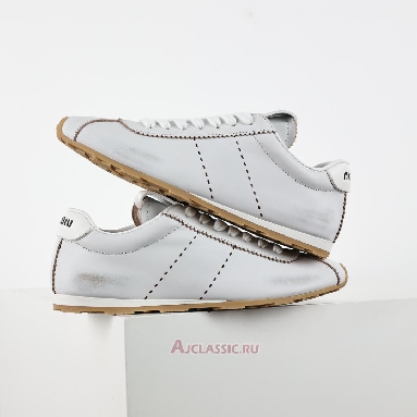 Buy Miu Miu Plume Bleached Nappa Leather Sneaker White Black White 5E114E_3H02_F0009_F_005 Quality Reps Replicas Shoes