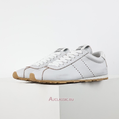 Buy Miu Miu Plume Bleached Nappa Leather Sneaker White Black White 5E114E_3H02_F0009_F_005 Quality Reps Replicas Shoes