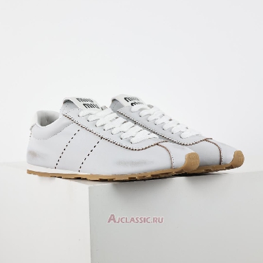 Buy Miu Miu Plume Bleached Nappa Leather Sneaker White Black White 5E114E_3H02_F0009_F_005 Quality Reps Replicas Shoes