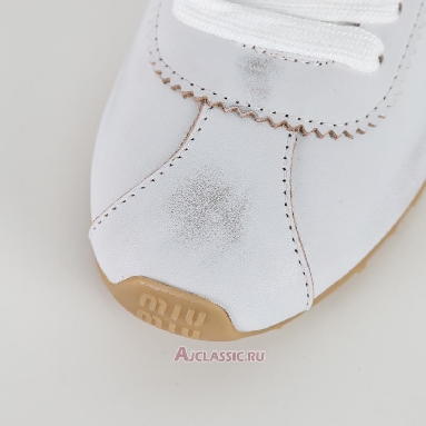 Buy Miu Miu Plume Bleached Nappa Leather Sneaker White Black White 5E114E_3H02_F0009_F_005 Quality Reps Replicas Shoes