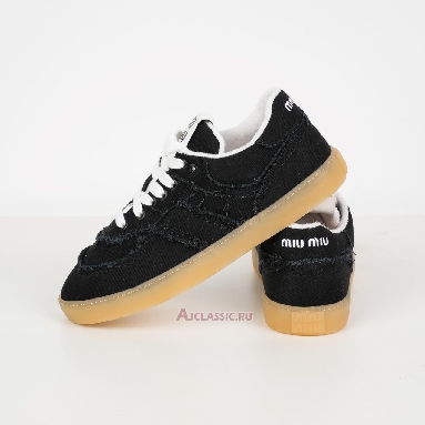 Buy Miu Miu Frayed Denim Sneaker Black Black 5E325E_CSL_F0V41_F_005-2 Quality Reps Replicas Shoes
