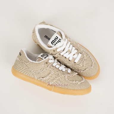 Buy Miu Miu Frayed Denim Sneaker Colonial Beige Beige 5E325E_CSL_F005_F_0044 Quality Reps Replicas Shoes