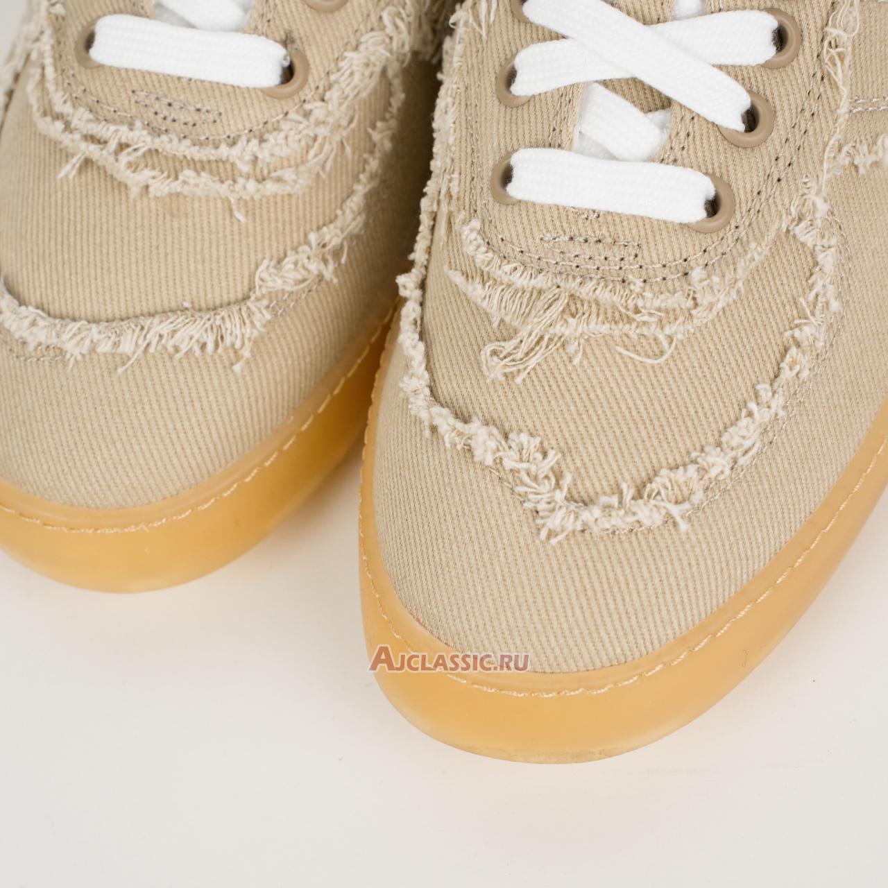 New Miu Miu Frayed Denim Sneaker "Colonial Beige" 5E325E_CSL_F005_F_0044 Shoes