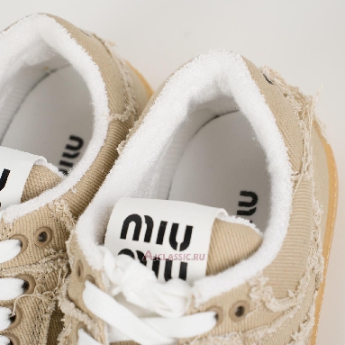Buy Miu Miu Frayed Denim Sneaker Colonial Beige Beige 5E325E_CSL_F005_F_0044 Quality Reps Replicas Shoes