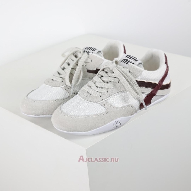 Buy Miu Miu Gymnasium Sneaker White Burgundy White 5E428E_71L_F0X97_F_A005 Quality Reps Replicas Shoes